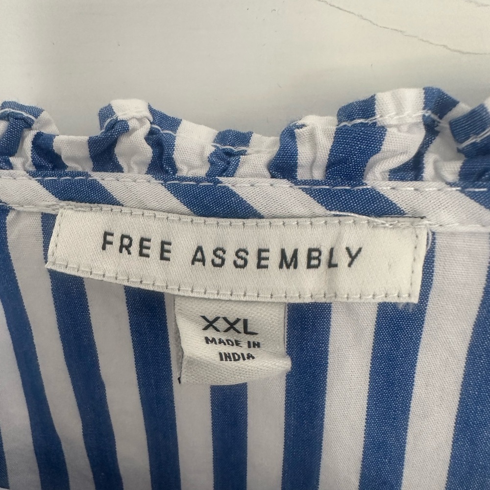Blue Striped Mini Dress - Picture 3 of 4